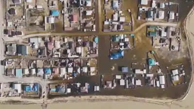 Масштабы наводнения в Кульсары МЧС показало с дрона