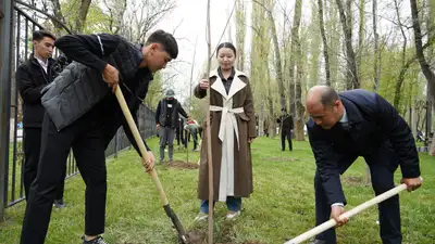 В Таразе посадили деревья и благоустроили парк, фото - Новости Zakon.kz от 16.04.2024 17:40