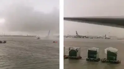 потоп на аэродроме в Дубае