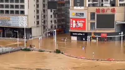Потопы в Китае из-за дождей
