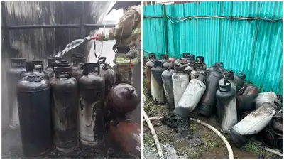 В Алматы пожарные, рискуя жизнью, вытащили из горящего дома 37 накаленных газбаллонов