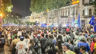 митинги в Грузии, фото - Новости Zakon.kz от 29.04.2024 00:45