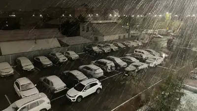 снег в Астане, фото - Новости Zakon.kz от 01.05.2024 00:14