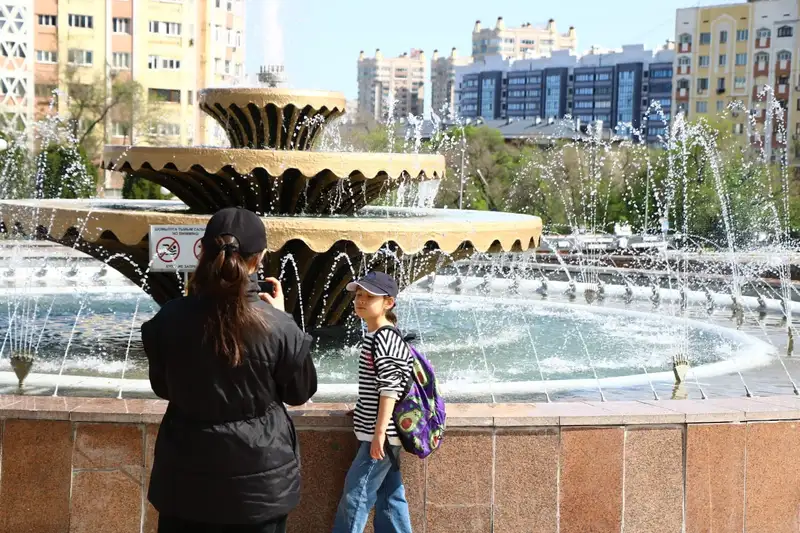 запуск городских фонтанов в Алматы, фото — Новости Zakon.kz от 01.05.2024 11:02