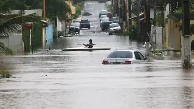 Кадры сильнейшего наводнения в Бразилии