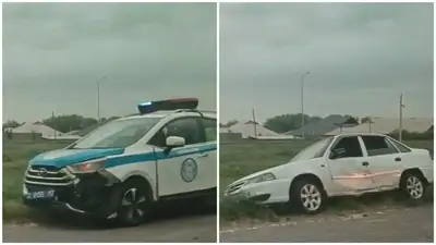Пьяный угонщик протаранил патрульное авто в Туркестанской области