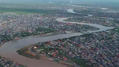 Уровень реки Жайык будет продолжать повышаться из-за воды, прибывающей из России