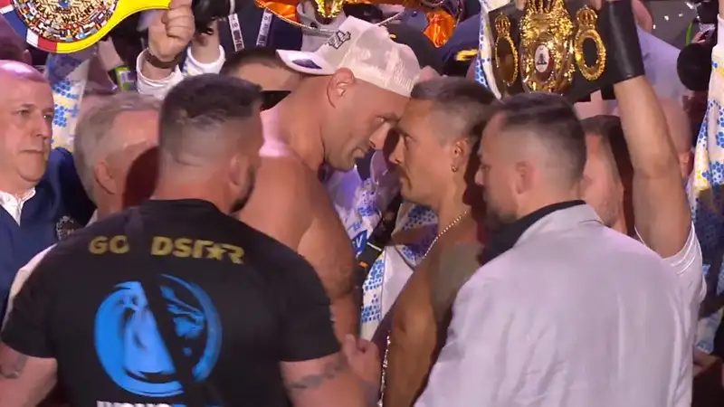 Усик и Фьюри разогрели публику за день до боя