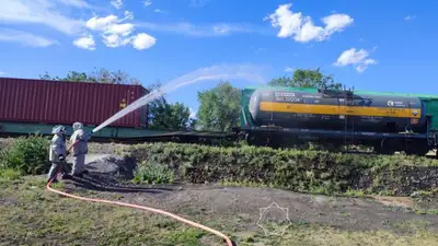 Утечка серной кислоты произошла на ж/д станции в Жетысуской области, фото - Новости Zakon.kz от 01.06.2024 18:58