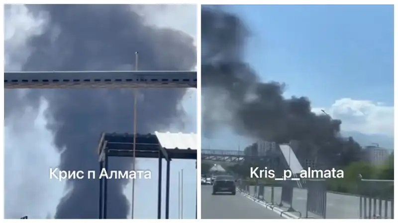 Жителей Алматы напугал густой дым в спальном районе города