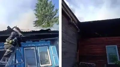 пожар в жилом доме, фото - Новости Zakon.kz от 09.06.2024 18:08