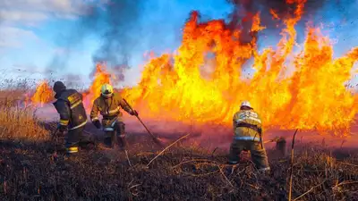 Мусорный полигон загорелся в Конаеве, фото - Новости Zakon.kz от 12.06.2024 17:54