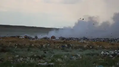 пожар на полигоне ТБО, Конаев, фото - Новости Zakon.kz от 13.06.2024 18:32