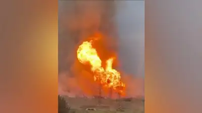 пожар на газопроводе, фото - Новости Zakon.kz от 15.06.2024 17:58