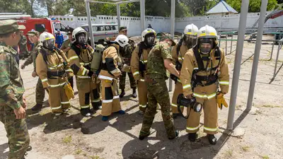 Пожарно-тактические учения, пожарные учения, противопожарные учения, фото - Новости Zakon.kz от 05.02.2025 15:16