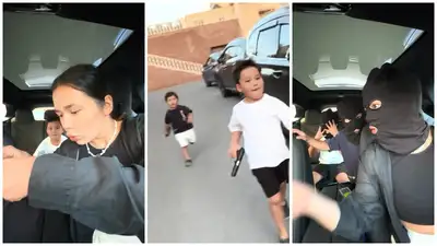 Мы едем грабить банк: блогер Карина Оксукпаева разыграла сыновей, фото - Новости Zakon.kz от 02.07.2024 14:00