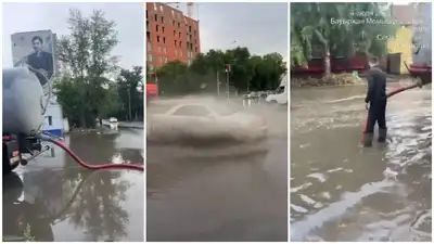 Семей затопило проливными дождями, фото - Новости Zakon.kz от 04.07.2024 19:30