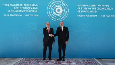 Касым-Жомарт Токаев, Ильхам Алиев, фото - Новости Zakon.kz от 06.07.2024 13:32