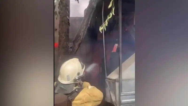 В Алматы загорелась шашлычная