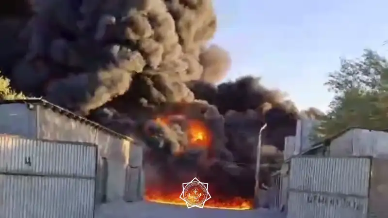 В Шымкенте вновь разгорелся крупный пожар