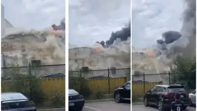 Пожар на СТО в Астане, фото - Новости Zakon.kz от 29.08.2024 15:38