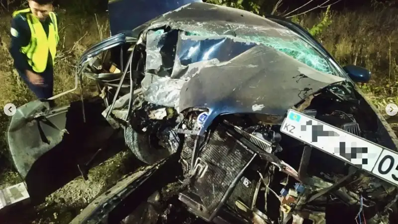 Юный водитель погиб, врезавшись в дерево в Алматинской области