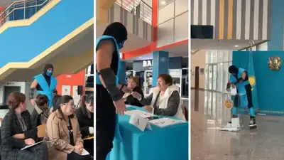 Саб-Зиро покоряет столичный избирательный участок, фото - Новости Zakon.kz от 06.10.2024 13:31