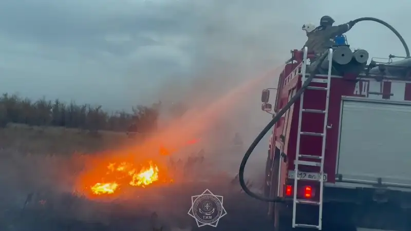 Пожар в Костанайской области потушили при помощи авиации