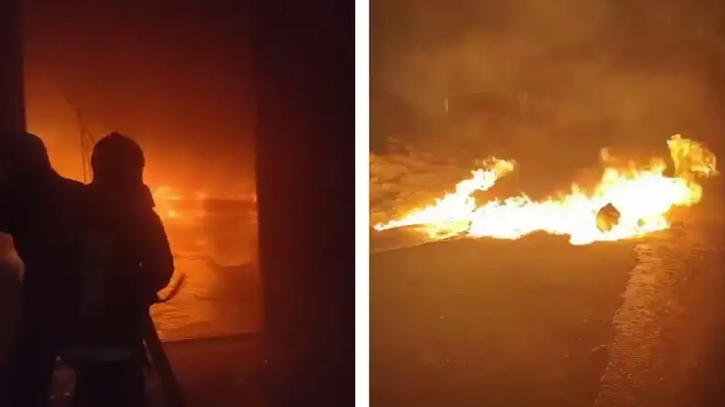 Одноэтажный ангар со сварочными аппаратами вспыхнул в Актау