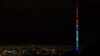 Кок-Тобе, башня Кок-Тобе, подсветка , фото - Новости Zakon.kz от 25.10.2024 14:59