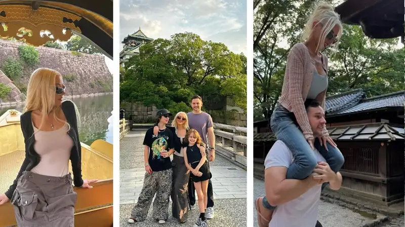 Редкими фотографиями с семейного отдыха поделилась Кристина Агилера