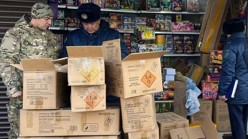 пиротехника, МЧС, фейерверк, рейд, полиция, фото - Новости Zakon.kz от 20.12.2024 12:29