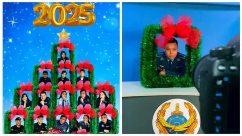 Полиция Алматы показала новогоднее настроение