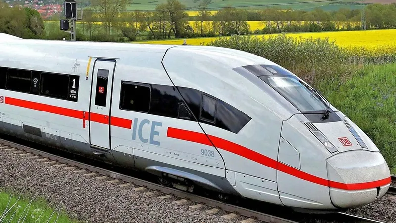 В Германии безбилетник ехал снаружи скоростного поезда