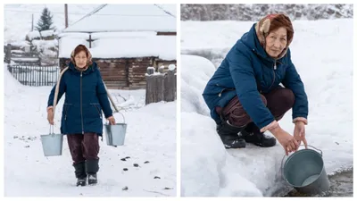 Әжека с коромыслом: трогательные кадры алматинского фотографа облетели соцсети, фото - Новости Zakon.kz от 29.01.2025 16:01