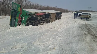 Гражданин Грузии перевернулся на фуре с 20 тоннами мяса на трассе в СКО, фото - Новости Zakon.kz от 19.02.2025 22:40