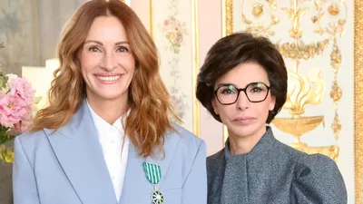 Джулия Робертс, американская актриса, Рашида Дати, министр культуры Франции, фото - Новости Zakon.kz от 02.03.2025 03:33