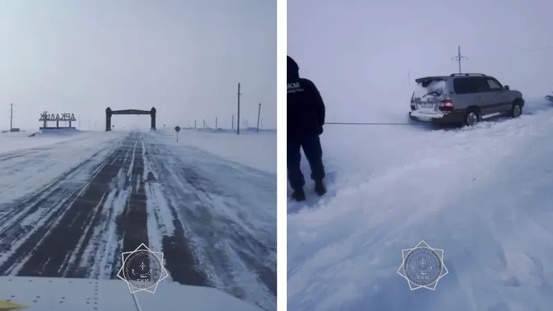 Три человека застряли в снежном плену в Костанайской области