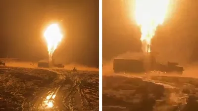 пожар на нефтяной скважине, фото - Новости Zakon.kz от 07.03.2025 00:17