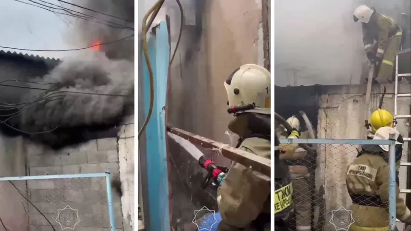 Магазин и кафе вспыхнули в Таразе