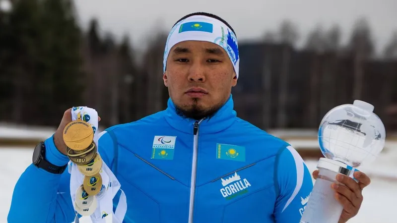 Казахстанец Ербол Хамитов сотворил историю мирового пара биатлона