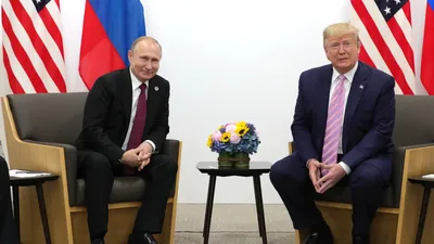 Владимир Путин и Дональд Трамп, президент Российской Федерации и президент США , фото - Новости Zakon.kz от 18.03.2025 22:37