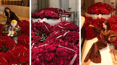 блогера поздравили пятью тысячами роз, фото - Новости Zakon.kz от 04.04.2025 18:42