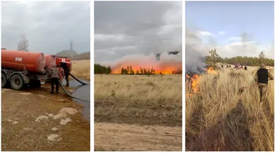 пожар, Павлодарская область, горит степь, фото - Новости Zakon.kz от 04.04.2025 19:32