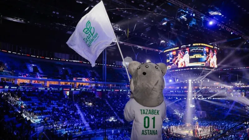 После титульного боя в Астане болельщики убрали трибуны