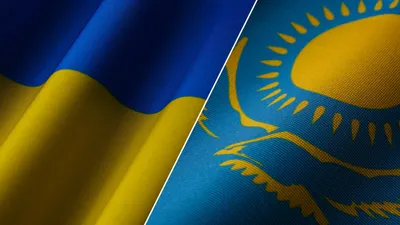 Флаг Украины, флаг Казахстана, фото - Новости Zakon.kz от 17.04.2025 12:37