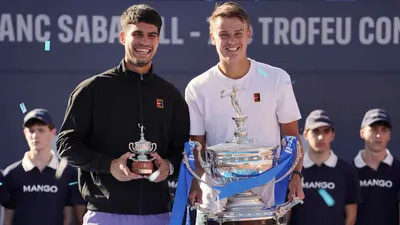 Карлос Алькарас сыграл с Хольгером Руне в финале турнира в Барселоне, фото - Новости Zakon.kz от 21.04.2025 10:02