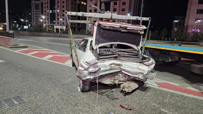 Ночная авария в Алматы, фото - Новости Zakon.kz от 04.05.2025 05:20