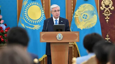 Касым-Жомарт Токаев на выступлении, фото - Новости Zakon.kz от 20.05.2025 13:00