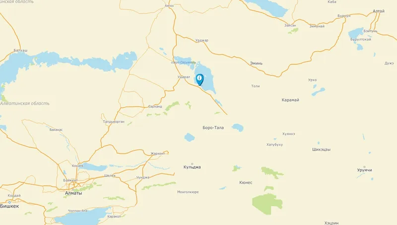 карта места, где произошло землетрясение, фото - Новости Zakon.kz от 29.05.2025 12:34